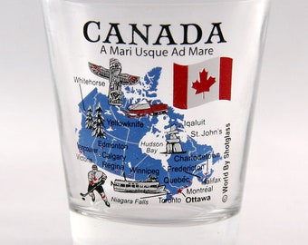 Canada Landmarks And Icons Collage Clear Shot Glass