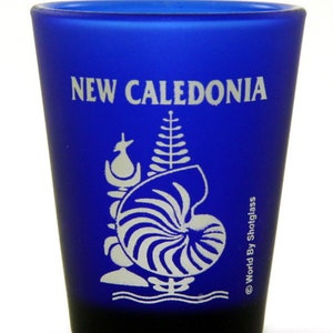 New Caledonia Cobalt Blue Frosted Shot Glass