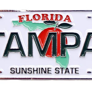 Tampa Florida License Plate Rectangular Metal Magnet 2.25" X 1.25"