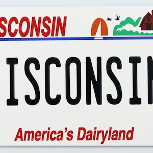 Imán de recuerdo para coleccionista de nevera, placa de matrícula de Wisconsin, 2,5 &quot;X 3,5&quot;