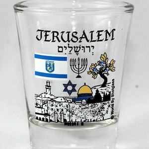 Jerusalem Israel Landmarks And Icons Collage Shot Glass