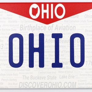 Ohio License Plate Fridge Collector's Souvenir Magnet 2.5" X 3.5