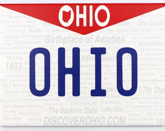 Ohio License Plate Fridge Collector's Souvenir Magnet 2.5" X 3.5