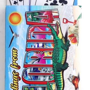 Cartes à jouer souvenir de collection Florida Greetings avec en-tête