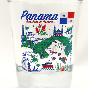 Panama Landmarks And Icons Collage Shot Glass