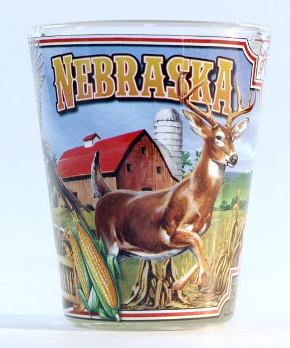 Nebraska State Mural Shot Glass - 2.25" Tall Souvenir Collectible With Wraparound Design