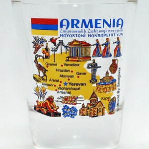 Armenia Landmarks And Icons Collage Shot Glass