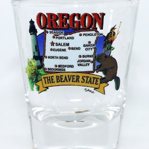 Oregon State Elements Map Shot Glass