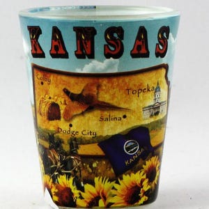 Kansas State Map Collage Shot Glass rtp