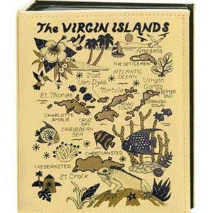 Álbum de fotos em relevo com mapa das Ilhas Virgens, 100 fotos / 4x6