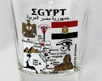 Egypt Landmarks And Icons Collage Shot Glass