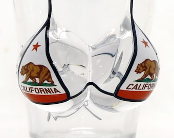 California Republic Flag Bikini Bust 3d Shot Glass