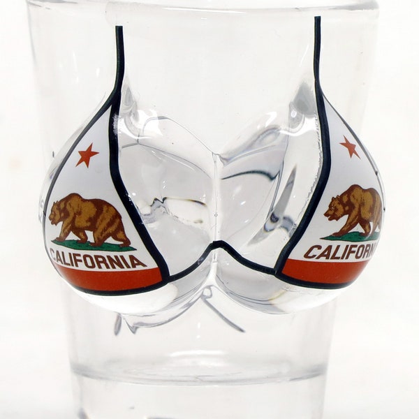 California Republic Flag Bikini Bust 3d Shot Glass