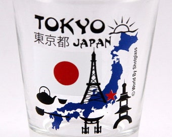 Tokyo Japan Landmarks And Icons Collage Shot Glass