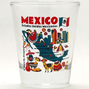 Mexico Landmarks And Icons Collage Shot Glass
