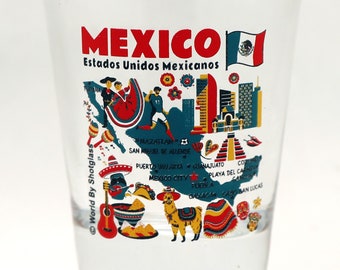 Mexico Landmarks And Icons Collage Shot Glass