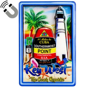 Key West Florida Buoy And Lighthouse Dual Layer Mdf Magnet 2.25" X 3.5