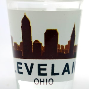 Cleveland Ohio Sunset Skyline Shot Glass
