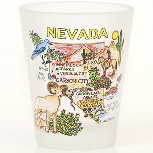 Verre à liqueur dépoli carte Nevada