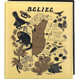 Belize Map Embossed Photo Album 200 Photos / 4x6