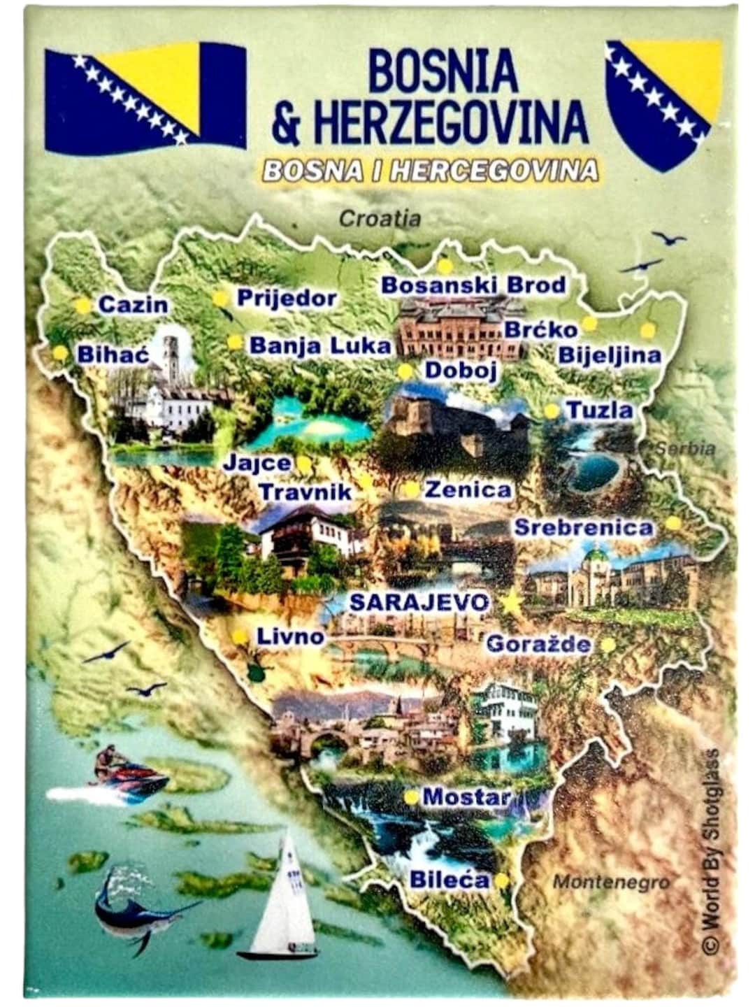 Attrazioni e icone della Florida Collage Magnete souvenir da collezione per frigorifero 2,5 pollici X 3,5 pollici - Italia
