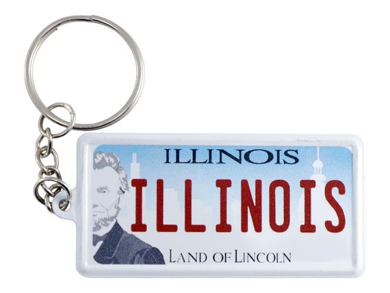Indiana License Plate Aluminum Ultra-Slim Souvenir Keychain 2.5\"x1.25\"x0.06