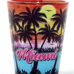 Miami Florida Palm Sunset In and Out Shot glass
