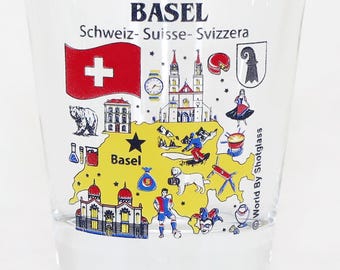 Vaso de chupito de la colección Grandes ciudades suizas de Basilea, Suiza