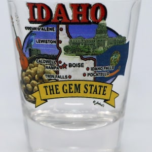 Idaho State Elements Map Shot Glass