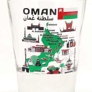 Oman Landmarks And Icons Collage Shot Glass