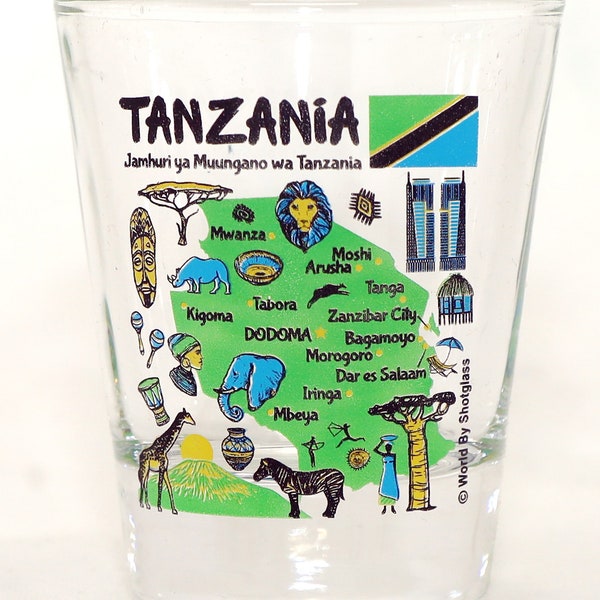 Tanzania Landmarks And Icons Collage Shot Glass