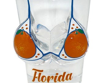 Florida Oranges Bikini Bust 3D Shot Glass