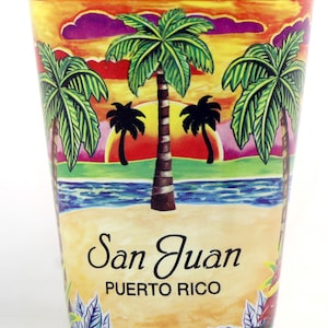 San Juan Puerto Rico Yellow Palms In-and-Out Shot Glass
