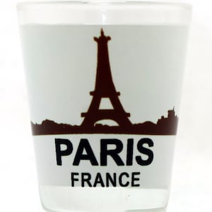 Paris France Tour Eiffel Coucher Soleil Vue Shot Glass