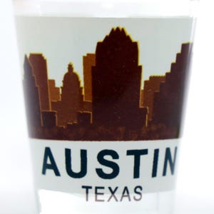 Austin Texas Sunset Skyline Shot Glass