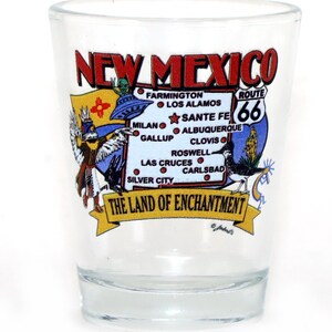 New Mexico State Elements Map Shot Glass