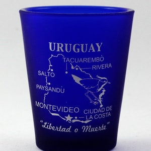 Uruguay Kobaltblau gefrostetes Schnapsglas