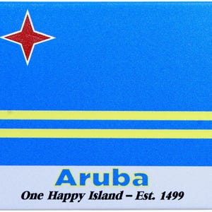 Aruba Flag Caribbean Fridge Collector&#39;s Souvenir Magnet 2.5 Inches X 3.5 Inches