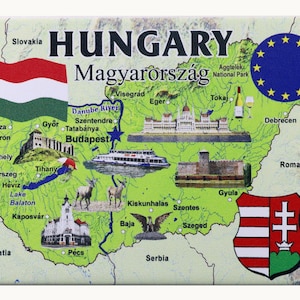 Węgry EU Series Pamiątkowy magnes na lodówkę 2,5 cala X 3,5 cala