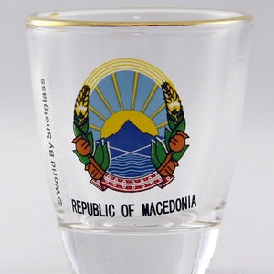 North Macedonia Coat Of Arms Shot Glass