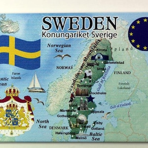 Sweden EU Series Souvenir Fridge Magnet 2.5 inches X 3.5 inches