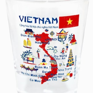 Vietnam Landmarks And Icons Collage Shot Glass