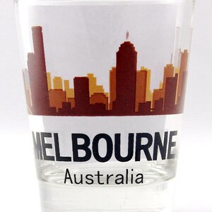 Melbourne Australia Sunset Skyline Shot Glass