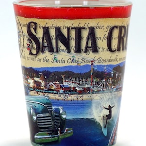 Santa Cruz California Stamp Design Shot Glass