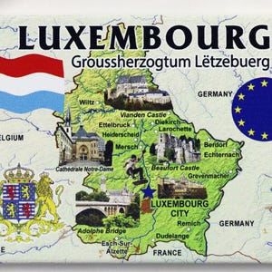 Luxembourg EU Series Souvenir Fridge Magnet 2.5 inches X 3.5 inches