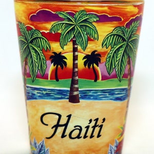Haiti Yellow Palms In-and-out Shot Glass