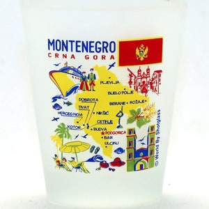 Montenegro Landmarks and Icons Collage Shot Glass