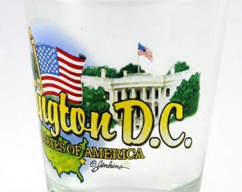 Collector Es Washington DC Souvenir - 2.25" Tall State Elements Map Design Collectible Shot Glass