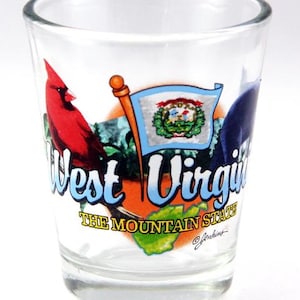West Virginia Mountain State Elements Shot Glass
