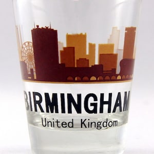 Birmingham United Kingdom Sunset Skyline Shot Glass